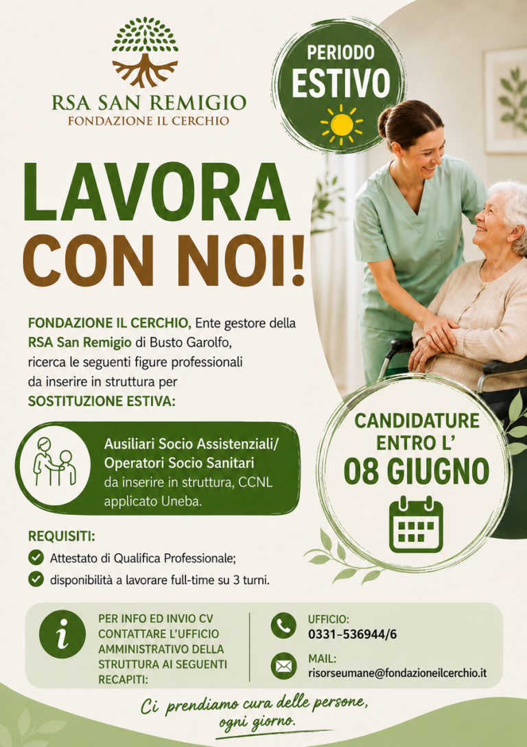 LAVORA CON NOI. Ricerca ASA/OSS periodo estivo